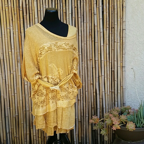 Goldenrod Bohemian Gypsy Dress from Italy! - Picture 5 of 8