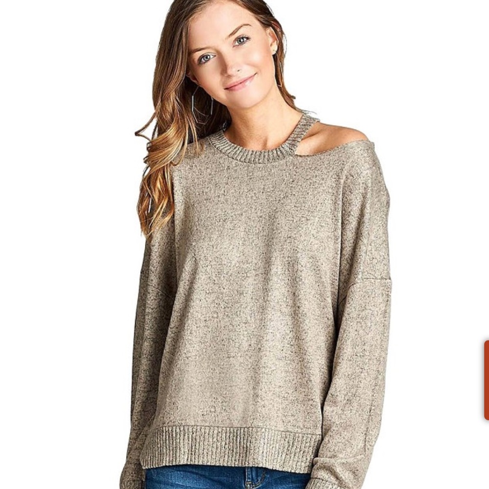 V Neck cutout sweater