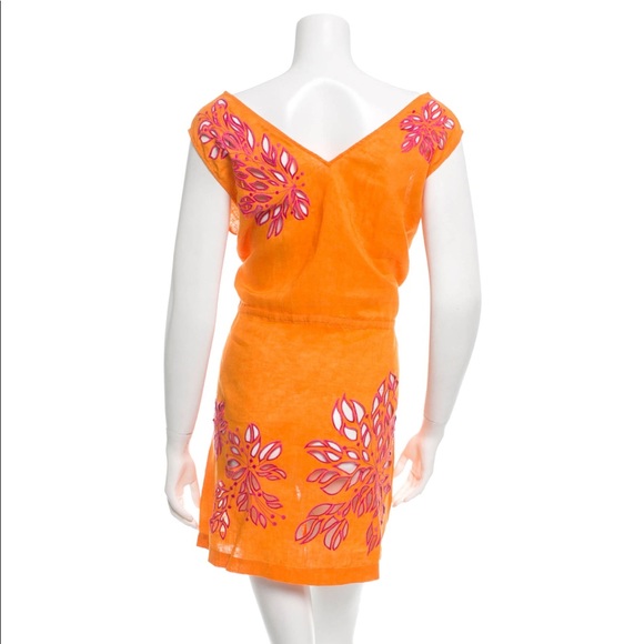 Diane Von Furstenberg Pashos Cutwork Cover-up Linen Dress Size M - Picture 3 of 6