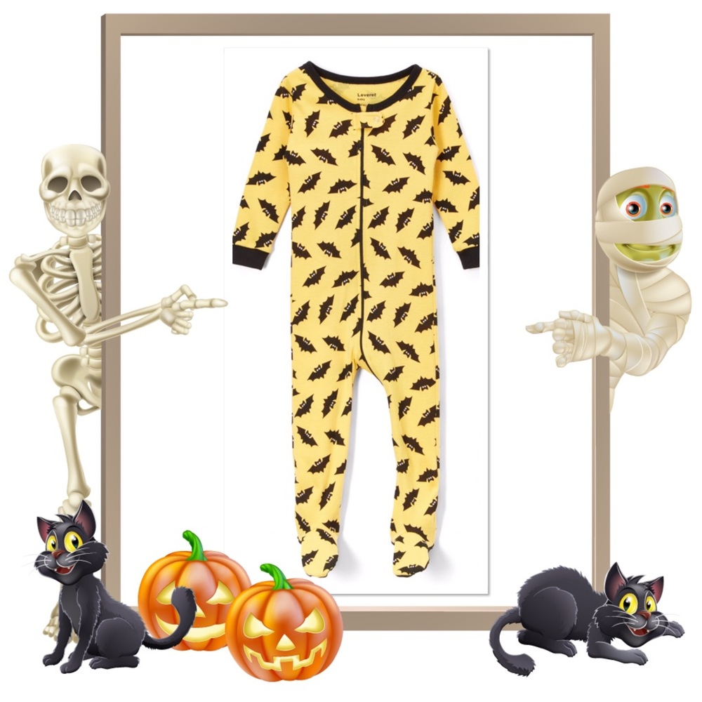 Yellow Bat Footie Pajama