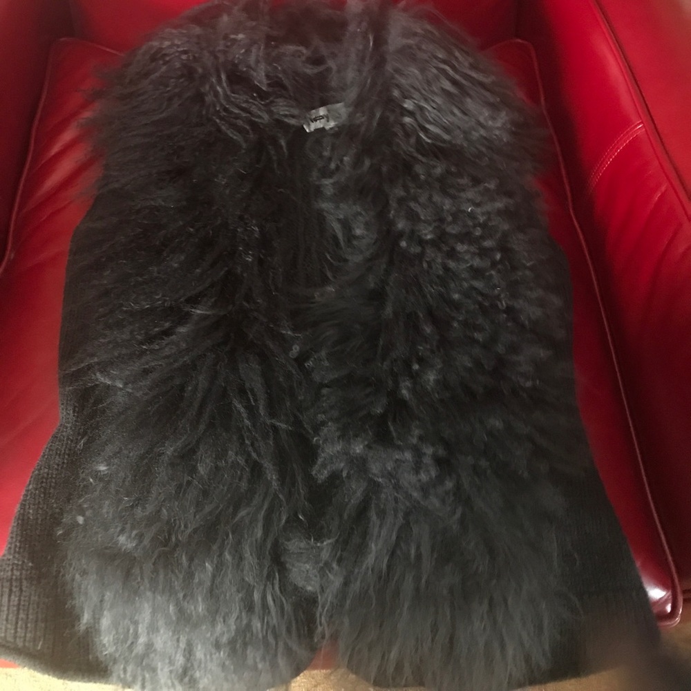 Faux fur sweater vest