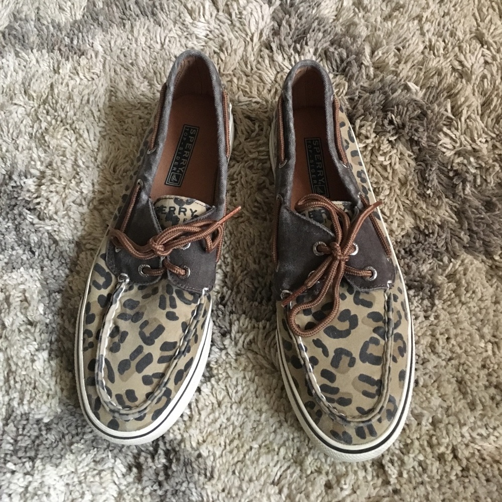 Sperry Top Siders in leopard print