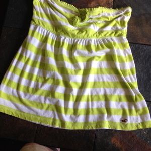 Hollister green and white tube top