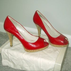 Nine West Patent Leather Red Shoes Size 6