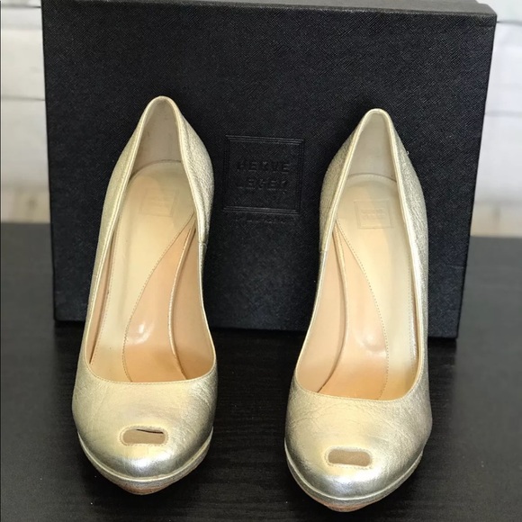Herve Leger Silver Peep Toe Heels Sz 38 1/2 NIB - Picture 2 of 6