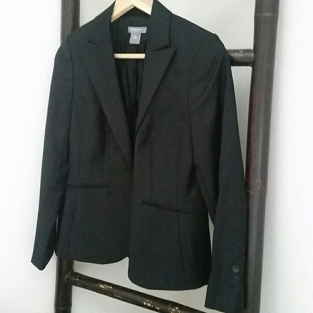 Ann Taylor blazer black with pinstripe