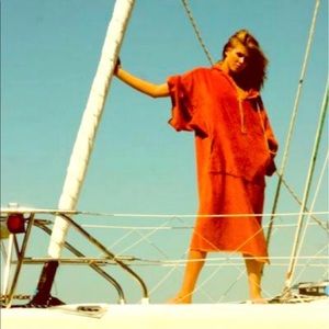 SurfMonk burnt orange unisex pull over luxury robe