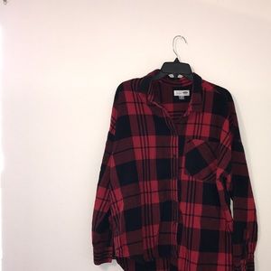 Red and black old navy flannel