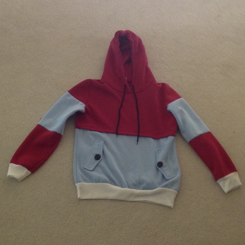 Hoodie -red, blue, white