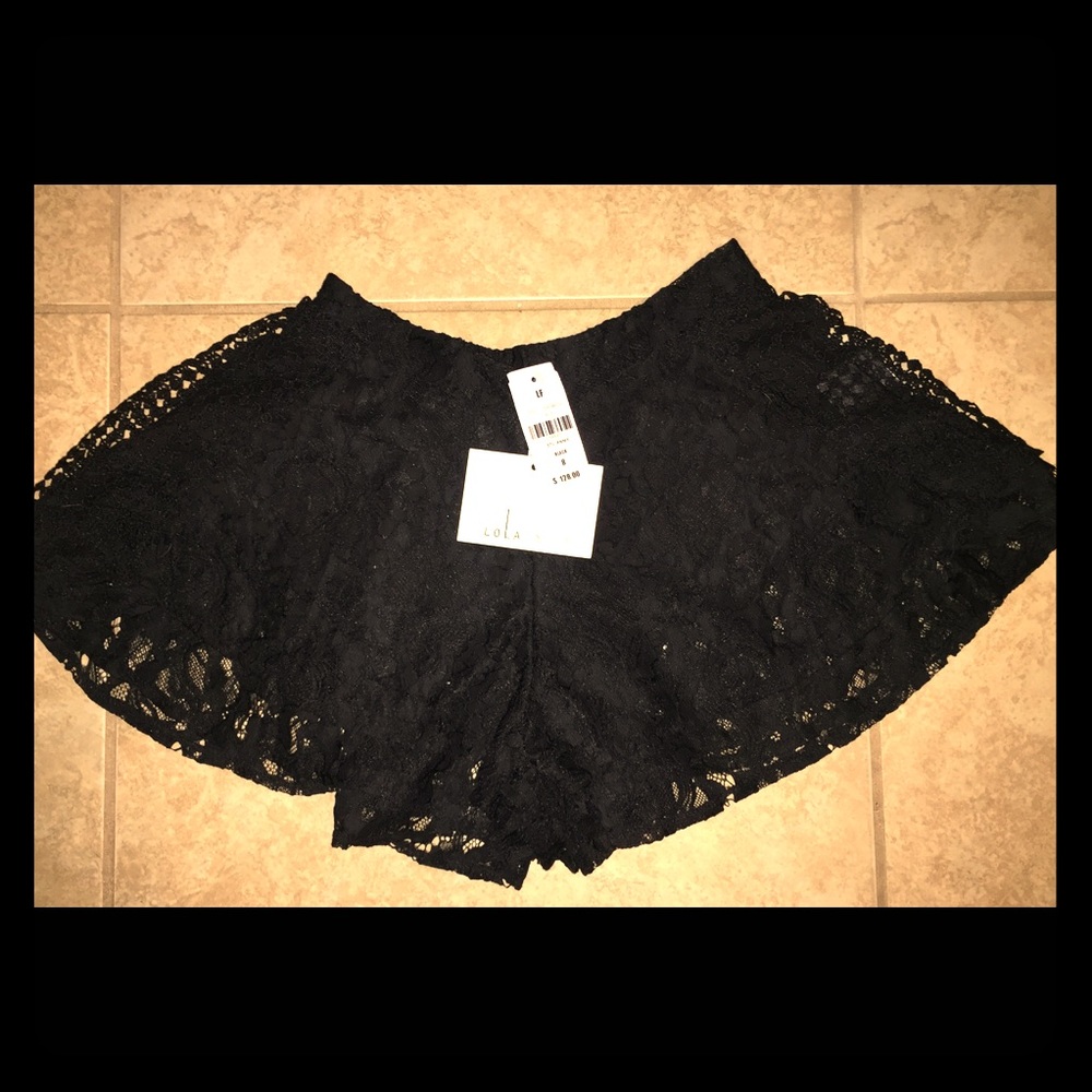 LF brand. Black lace shorts