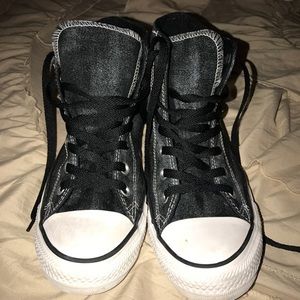 high top converse, black/gray
