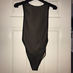 AQ/AQ Bodysuit Size 0 Black/Tan
