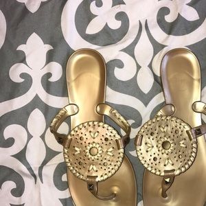 Gold Jack rogers sandals