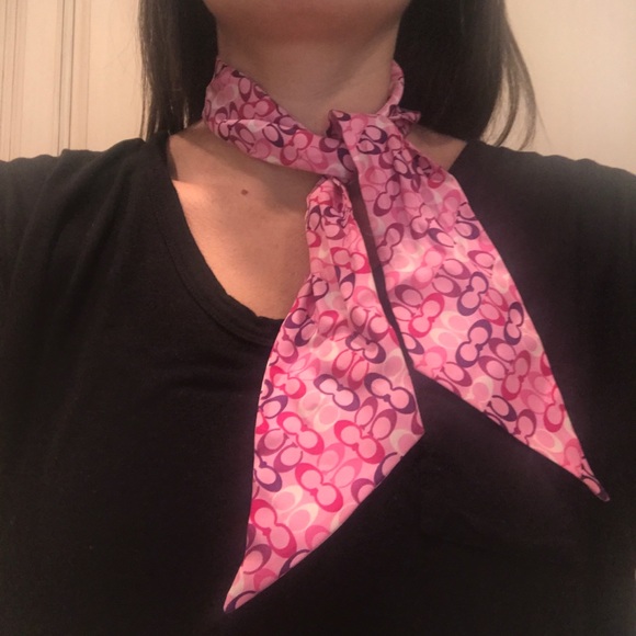 Coach Accessories - Coach Pink Silk Scarf/Headband One Size