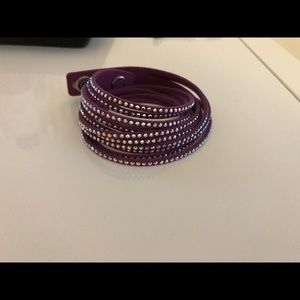 Swarovski suede and crystal wrap bracelet