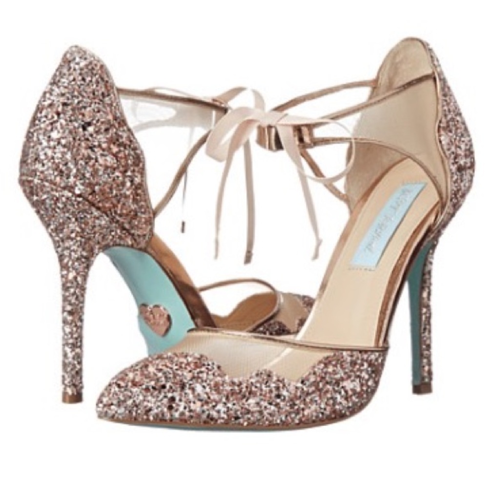 Betsey Johnson Stela Glitter Pumps, Size 7