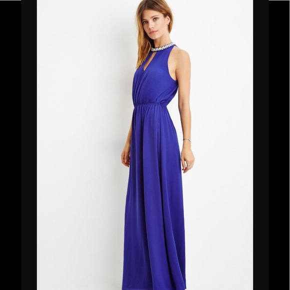 Forever 21 Rhinestone Embellished Prom Dress Gown - Picture 2 of 8