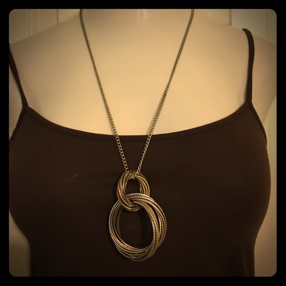 Silver plated statement necklace.