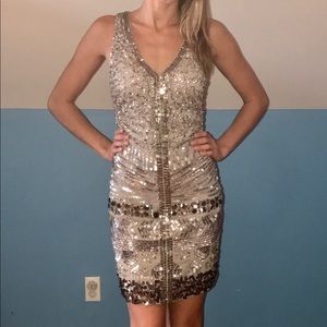 Sequin Silver cocktail dress