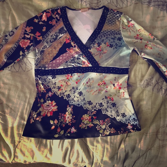 Cubism Asian-themed blouse XS - Picture 1 of 4