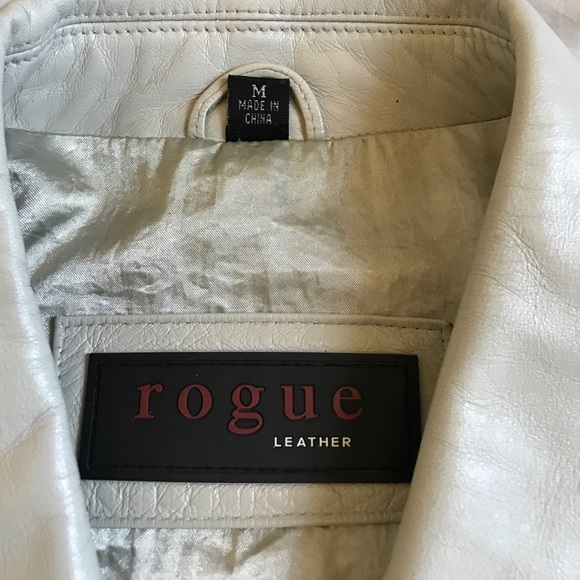 Cream soft leather jacket - Picture 2 of 3