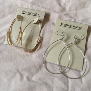 Set of 2 Francesca's hoops gold & silver brand new
