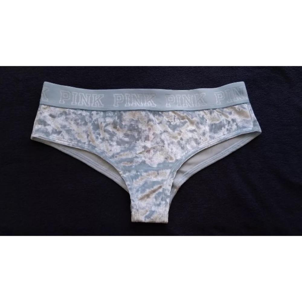 VS Pink Crushed Velvet Cheeky Panty size Large