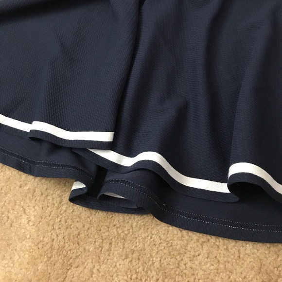 Navy blue skater skirt with white stripe L - Picture 3 of 4