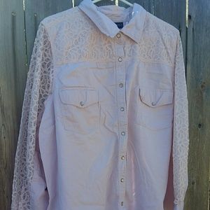 Denim 24/7 size 22w, long sleeve w/lace