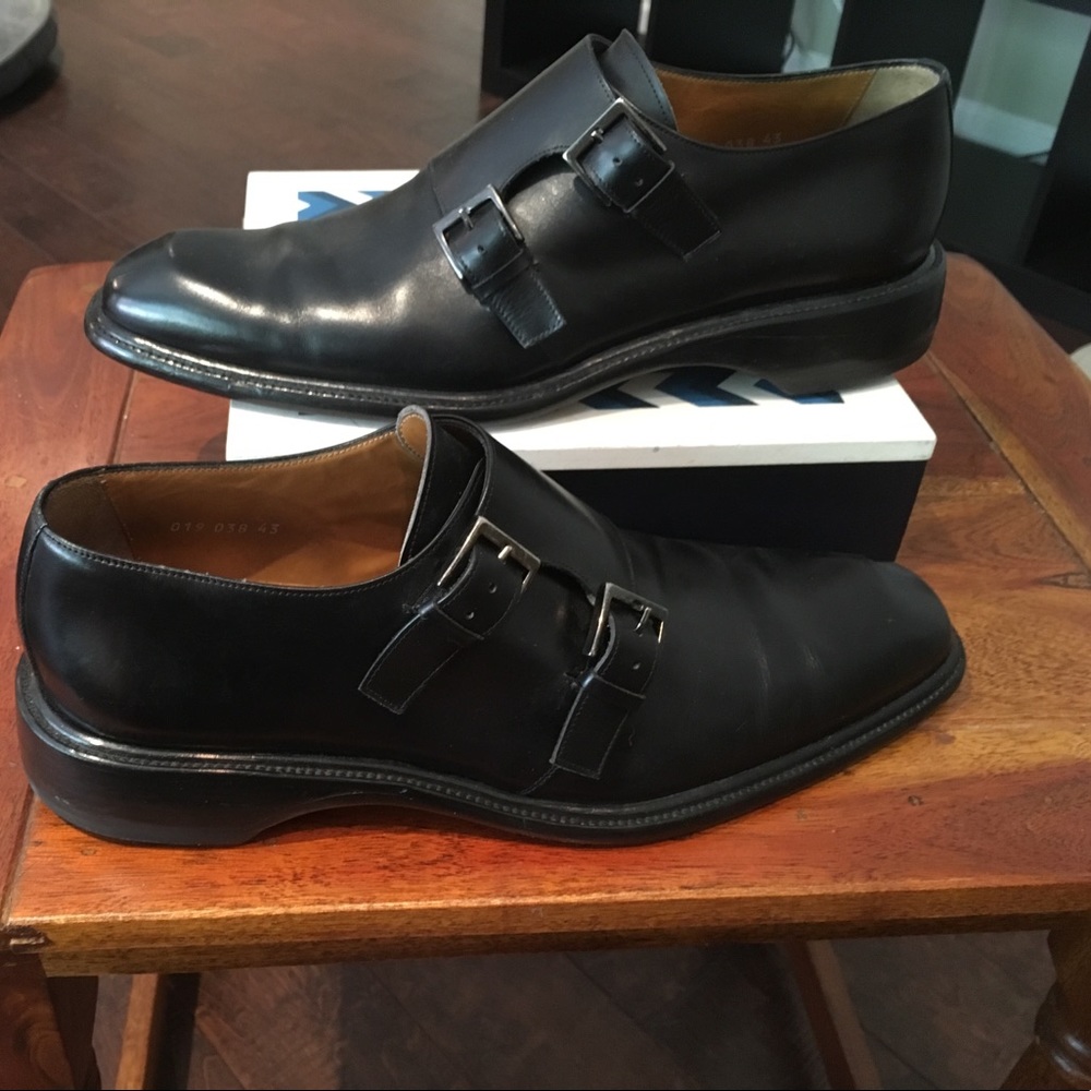 Giorgio Armani double monk strap Italian shoes