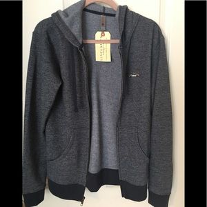 Fleece full zip-up hoody.