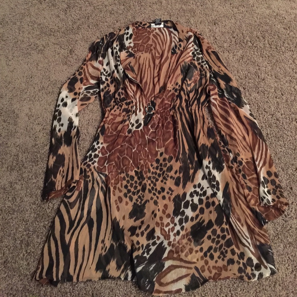 Animal print coverup