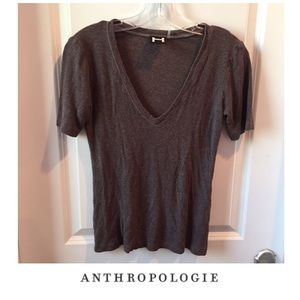 Anthropologie H by Bordeaux Brown V-Neck Anthropologie H by Bordeaux Brown V-Neck