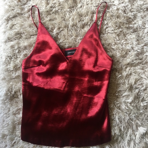 Red Satin Tank - Picture 1 of 4