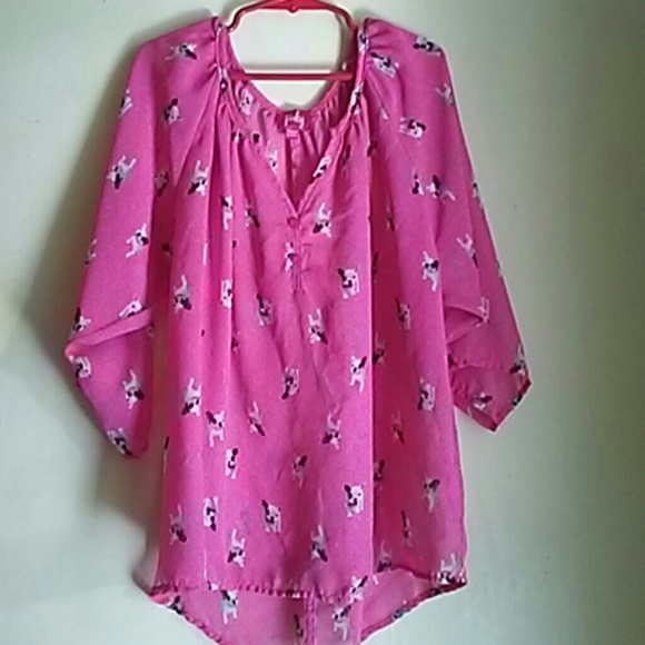 Pink pug blouse!!! - Picture 1 of 5