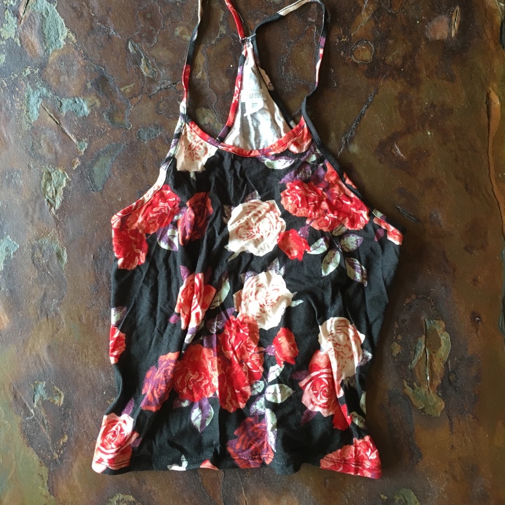 Element Rose Print Racerback Tank Top