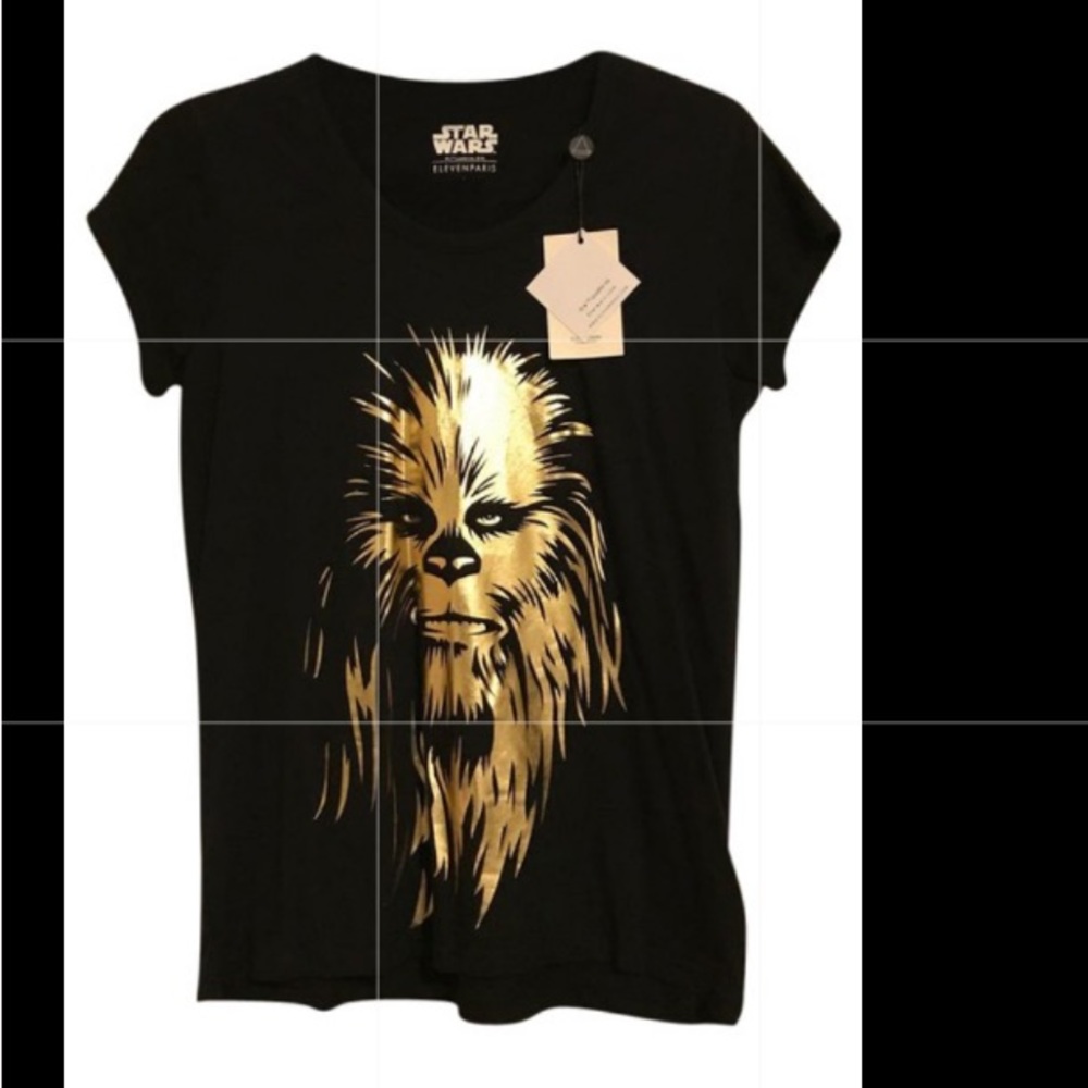 NWT Star Wars Chewy black and gold tee