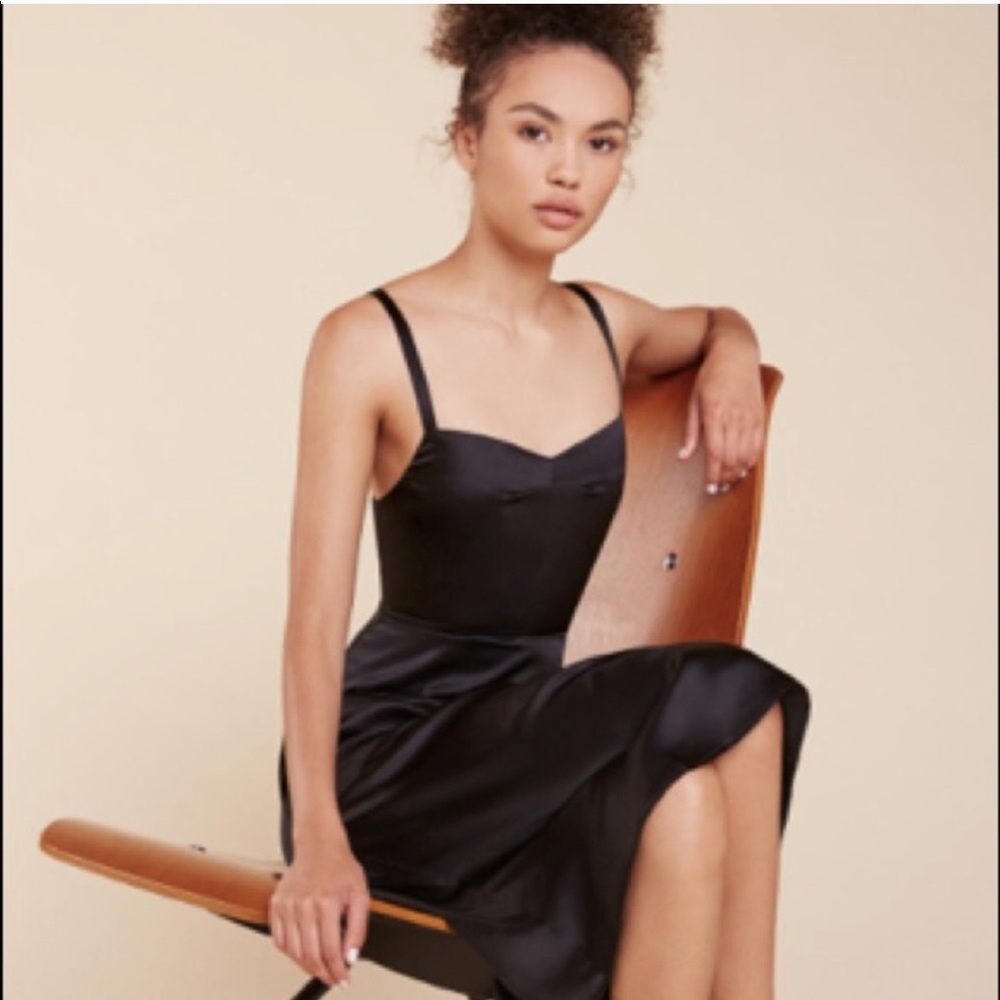 Reformation Venezia Black Silk dress NWT