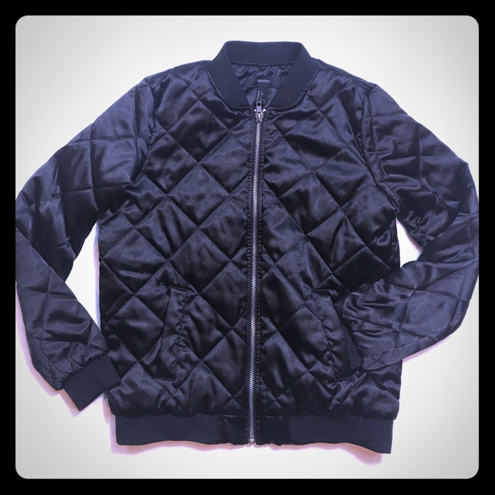 Black Bomber Jacket Small Forever21