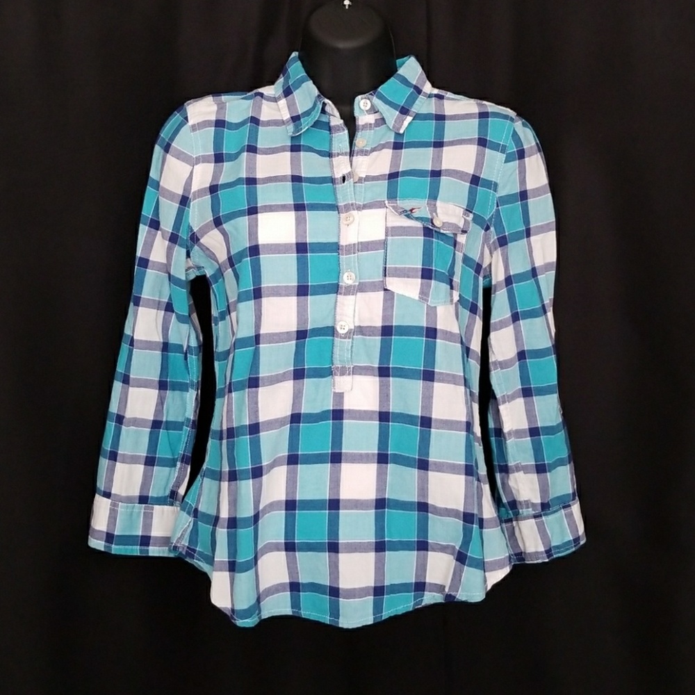 Teal Plaid Button Down