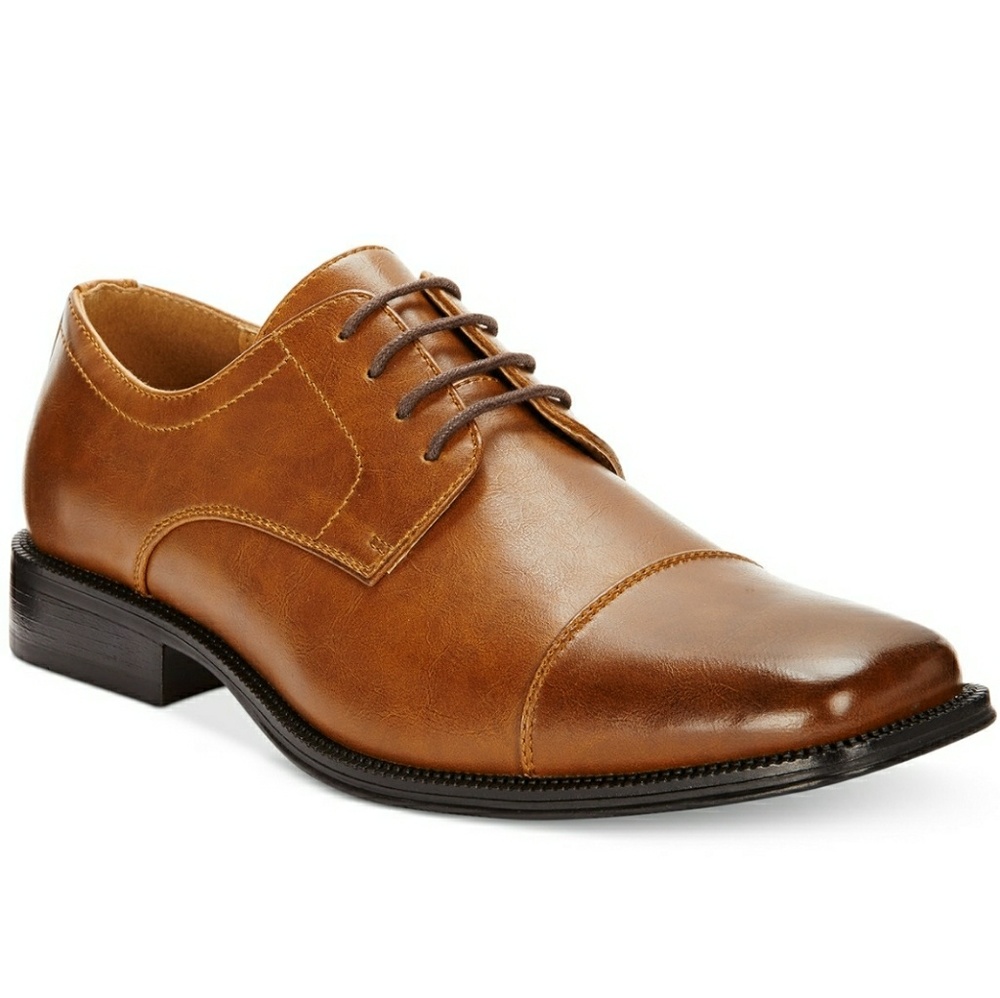 Alfani Adam size 10.5 brown leather dress shoes