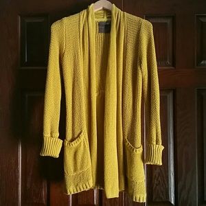 Anthropologie Guinevere mustard cardigan