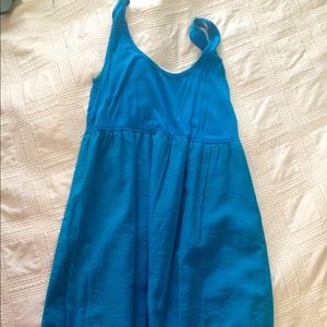 Blue bubble hem dress