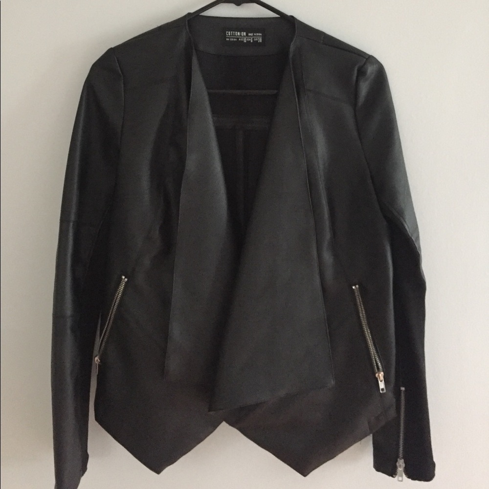 Chic Waterfall Pleather Jacket