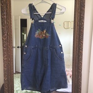 National Wildlife Res. Turtle Embroidered Overalls