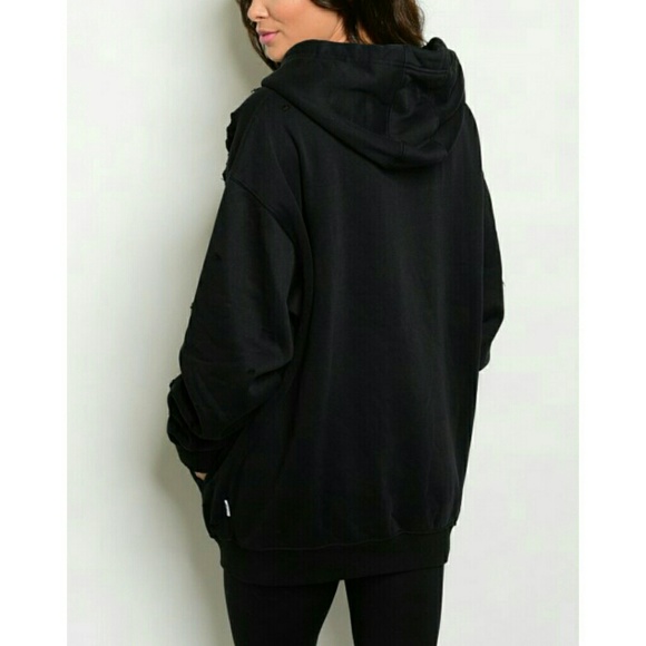 Ripped Oversized Distressed Hoodie - Picture 5 of 8