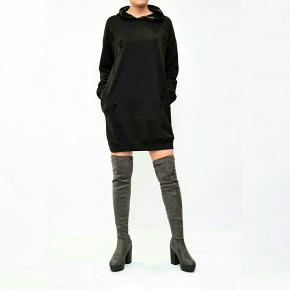 Ripped Oversized Distressed Hoodie - Picture 7 of 8