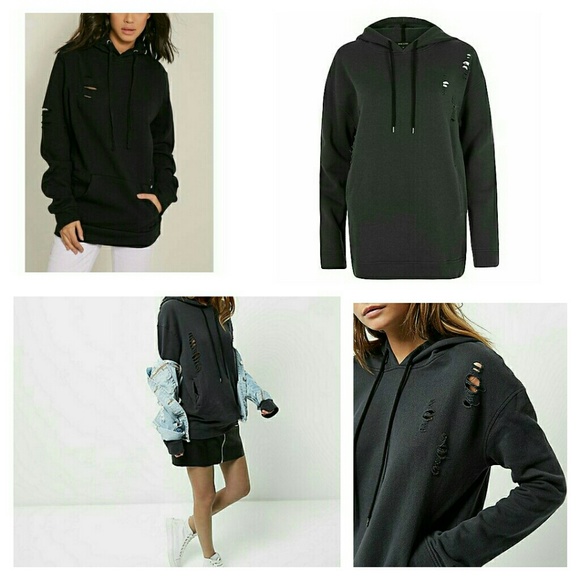 Ripped Oversized Distressed Hoodie - Picture 3 of 8