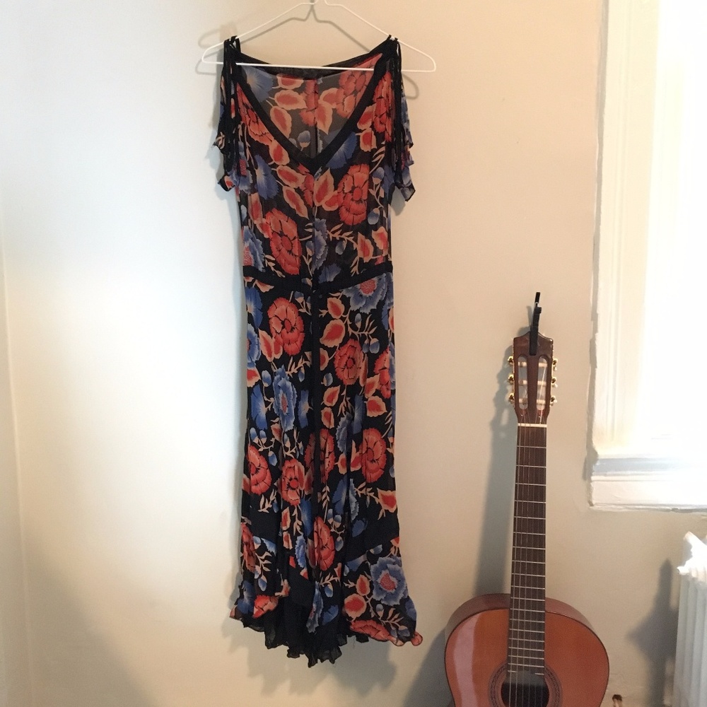 Custom-made floral dress small