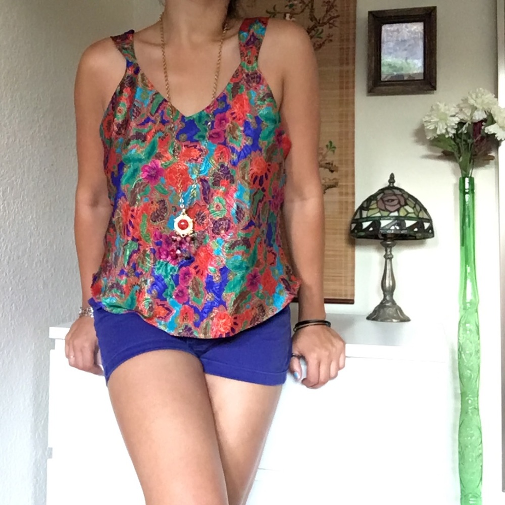 Inner Most Vintage Camisole Vibrant Red, Blue, Grn